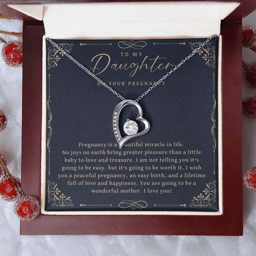 Gift From Mom New Mom Mom To Be Gift Expecting Mom Gift Pregnancy Gift For Daughter Baby Shower Gift Mothers Day Forever Love Necklace