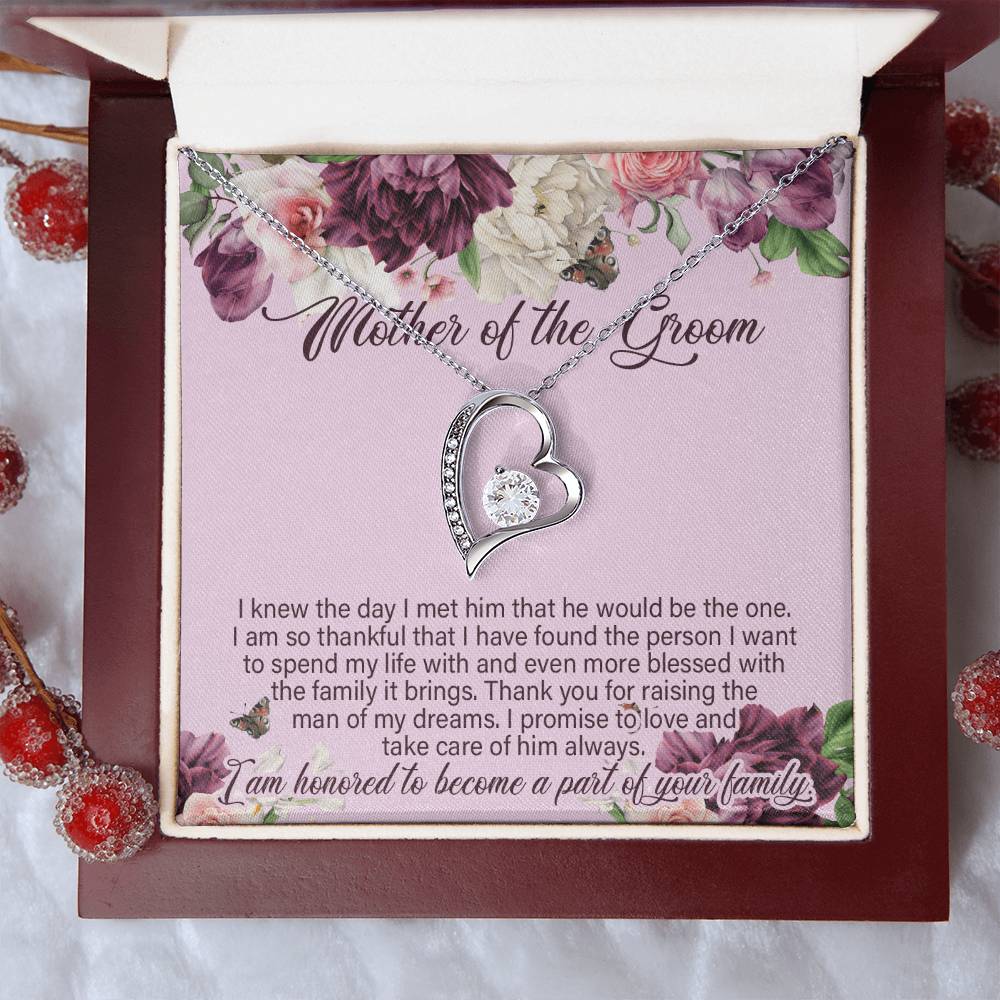 Mother Of The Groom Gift From Bride Mother Of The Groom Forever Love Necklace Customize Gift For Mother Of The Groom Mom Wedding Gift Forever Love Necklace
