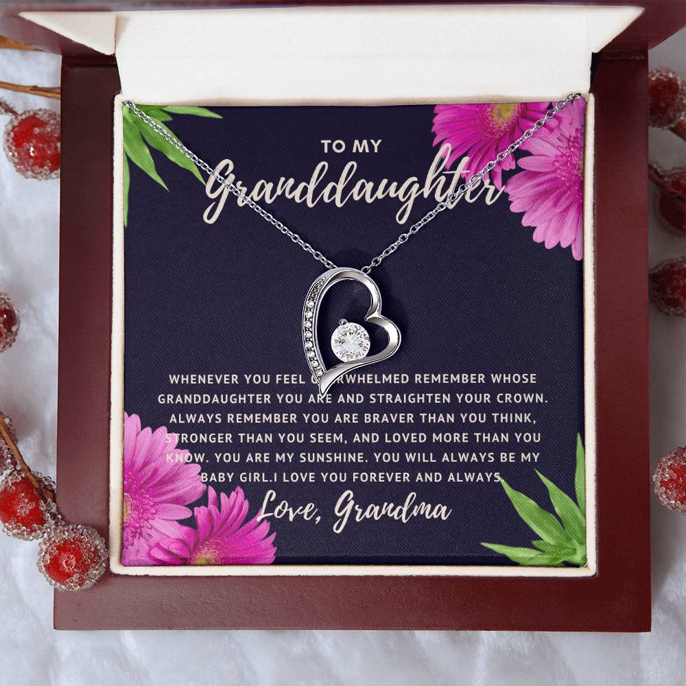 To My Granddaughter... I Love You Forever And Always Necklace From Grandma Forever Love Necklace