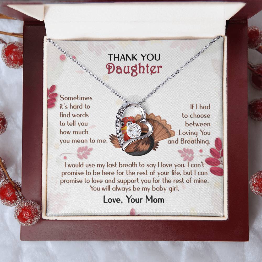 Thanksgiving To Daughter Forever Love Necklace