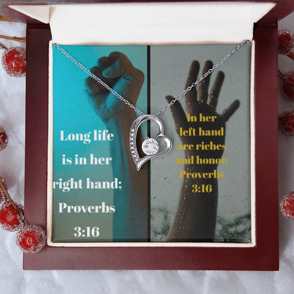 Ike Mens Collage Proverbs Jewelry Forever Love Necklace