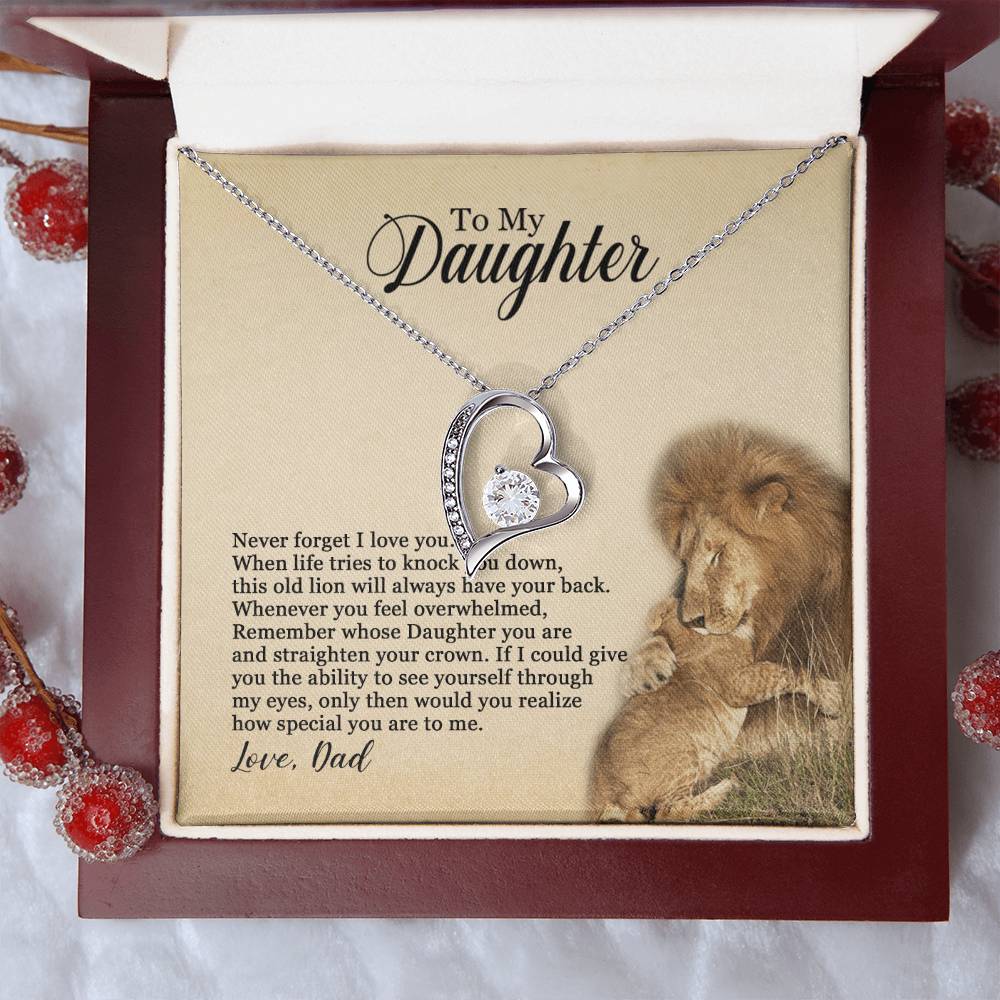 To My Dad Never Forget That I Love You Father's Day Father Daughter Necklace Father To Daughter Birthday Gift Gifts Forever Love Necklace
