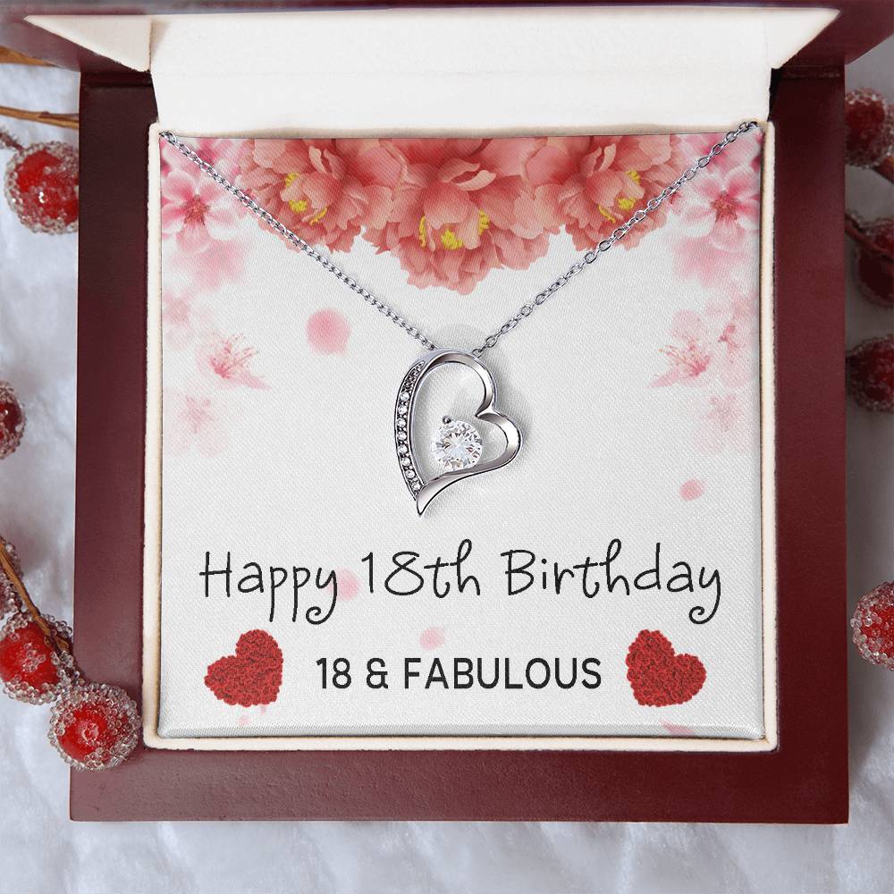 18th Birthday Gifts For Women 18 & Fabulous Necklace For Her 18 Years Old Jewelry Presents Best Friends Foreve Love Necklace Xu1261fl1 Forever Love Necklace