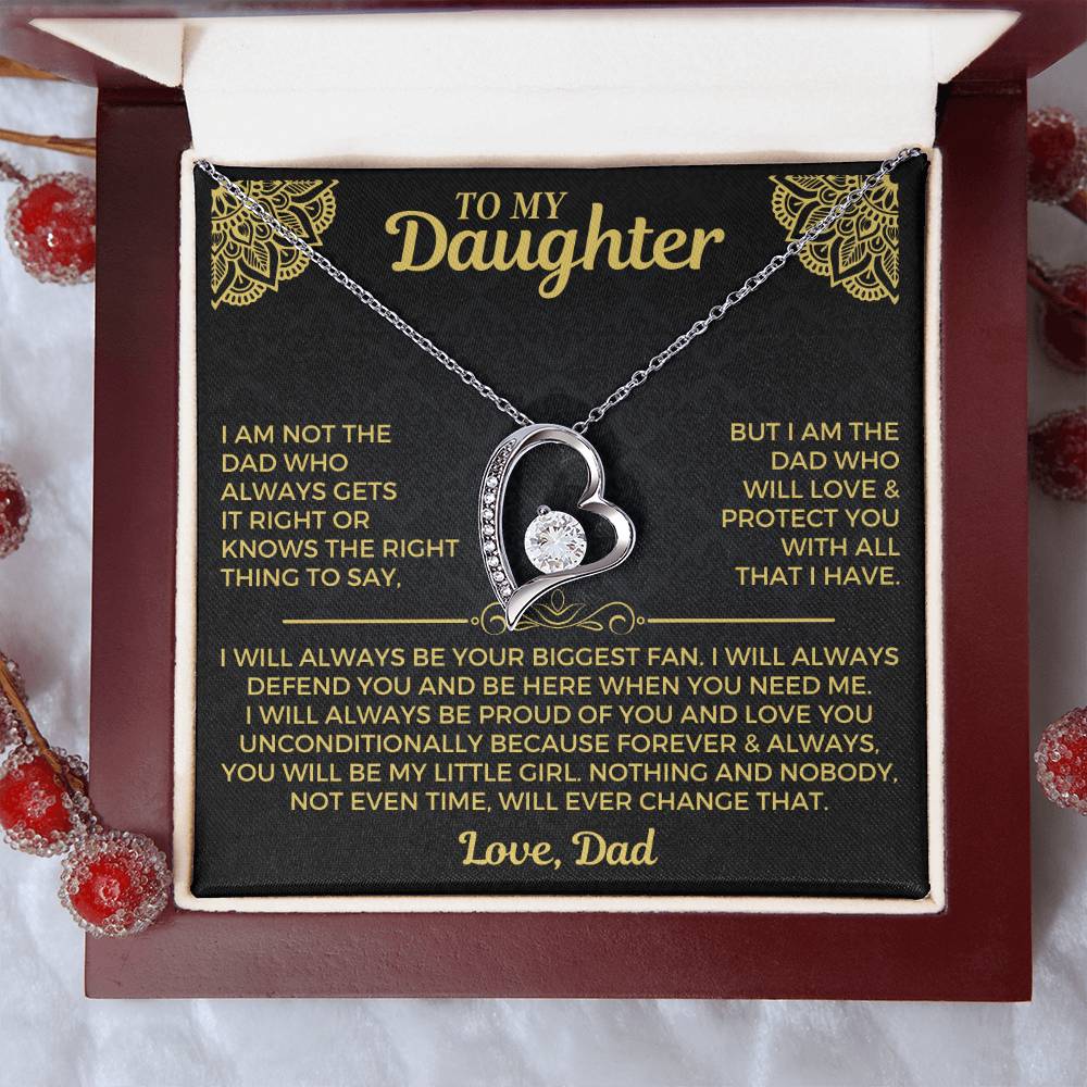 To My Daughter - Love You Unconditionally - Love Necklace Forever Love Necklace