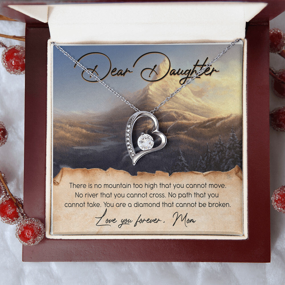 To My Beautiful Daughter Gift For Daughter From Mom Daughter's Birthday Daughter's Graduation Daughter Jewelry Mother's Day Forever Love Necklace