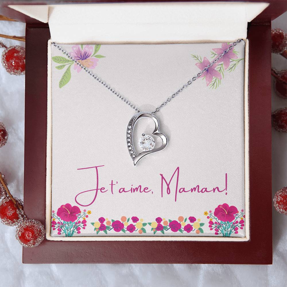 Je T'aime Maman Pendentif Coeur Forever Love Necklace