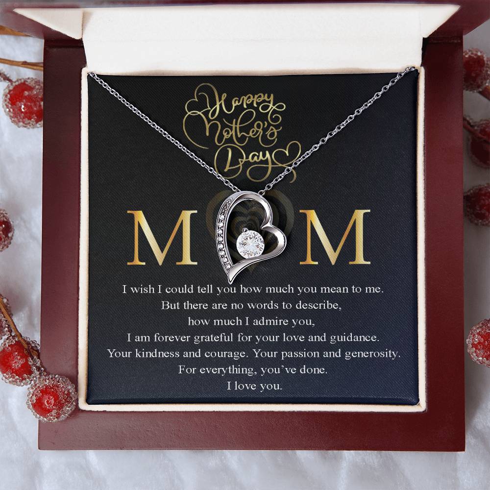 Mom I Wish I Could Tell You How Much You Mean To Me Message Card Necklace Forever Love Necklace