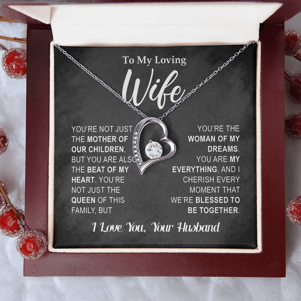To My Loving Wife - Heart Melt Message  Forever Love Necklace Forever Love Necklace