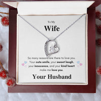 Forever Love Necklace To My Wife Cubic Zirconia 14k White Gold 1 Forever Love Necklace