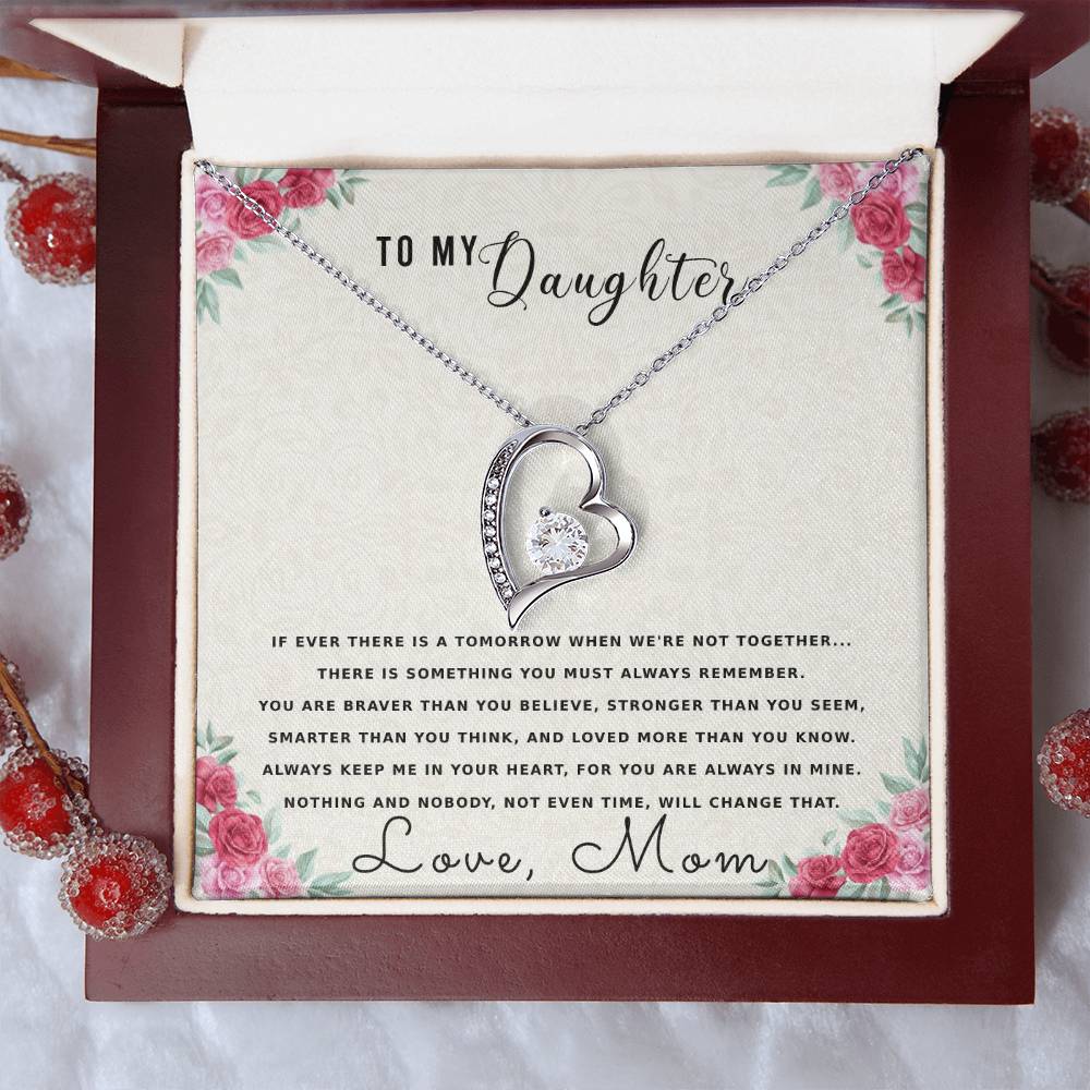 To My Daughter Mother Necklace Gift For Daughter From Mom Daughter Mother Necklace Daughter Gift From Mom To My Daughter Forever Love Necklace