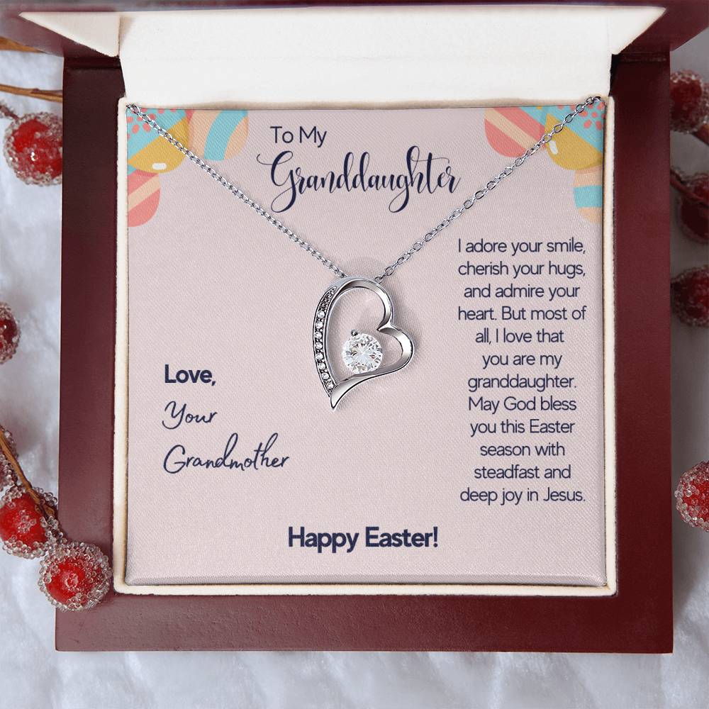 To My Granddaughter Love Your Grandmother Happy Easter Necklace 1 Forever Love Necklace
