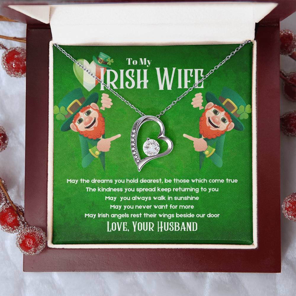 To My Irish Wife - St. Patrick's Day Forever Love Necklace Forever Love Necklace