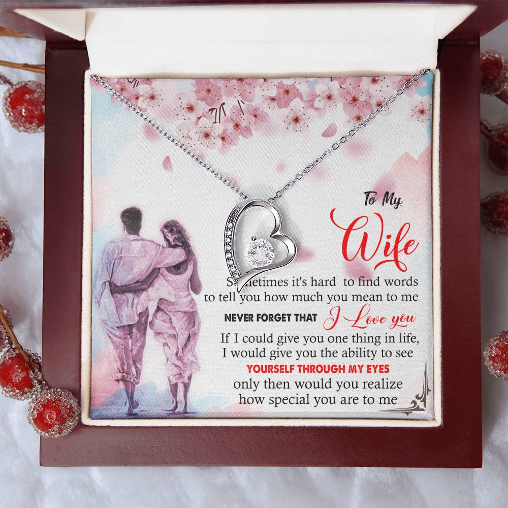 To Wife From Husband Gift Wedding Day Gift For Bride From Groom Anniversary Gift For Wife Necklace For Wife Gift To Wife From Husband Anniversary Forever Love Necklace