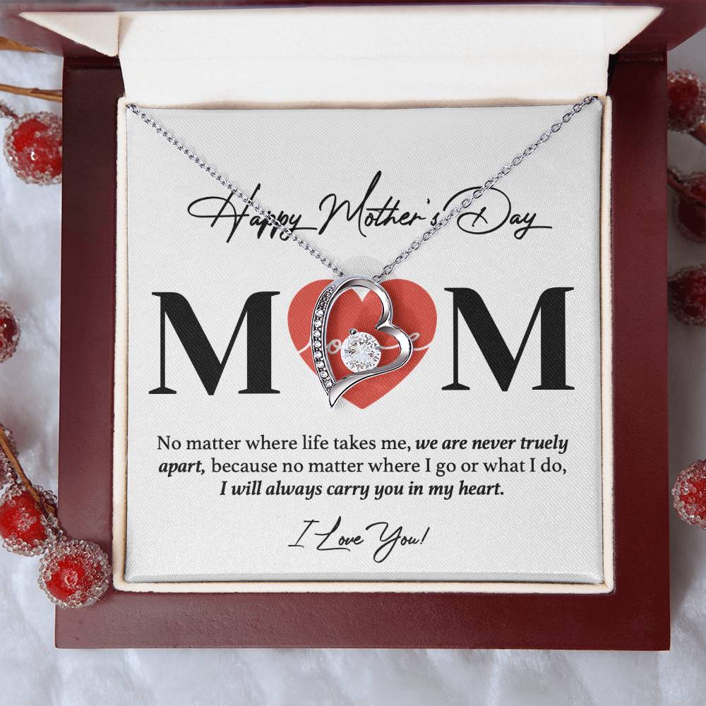 Happy Mothers Day 14k Gold Necklace Forever Love Necklace