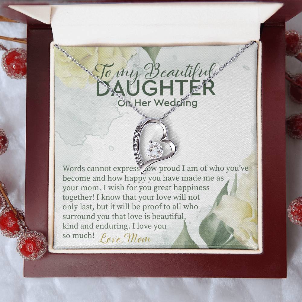 Gift For Daughter On Wedding Day From Mother Wedding Necklace Gift To Daughter Bride Gift From Mom To Daughter On Wedding Day Bride Forever Love Necklace