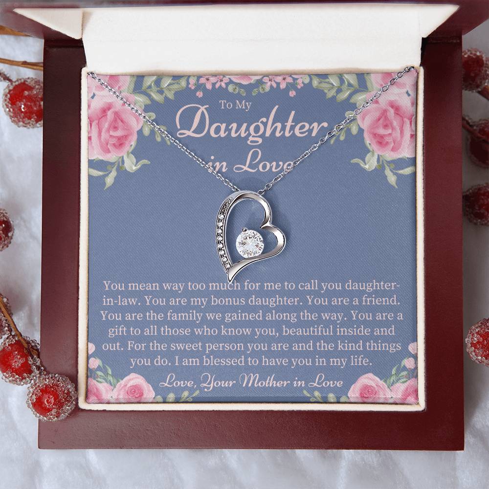 Daughter In Law Gift From Mother In Law Daughter In Law Birthday Gift Daughter In Love Best Daughter In Law Gift Jewelry Forever Love Necklace