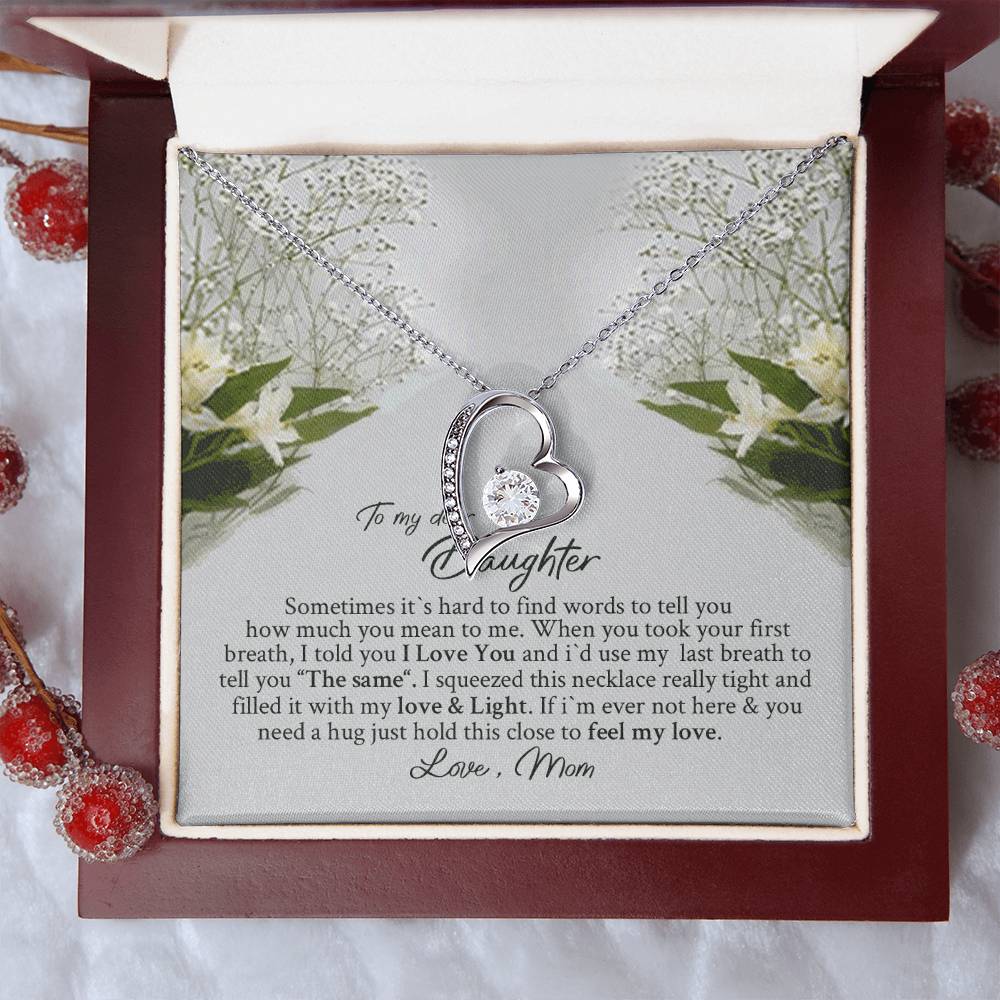 Dear Daughter Necklace - Daughter Mother's Day Gift - To My Daughter Necklace From Mom Dad - Grown Up Daughter Gift From Mom Forever Love Necklace