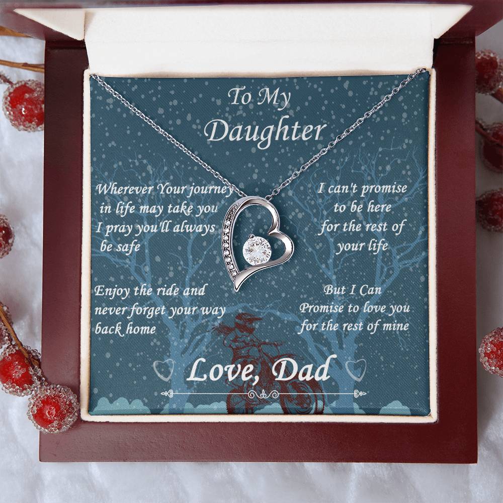 Wherever Your Journey Biker Daughter Forever Love Necklace