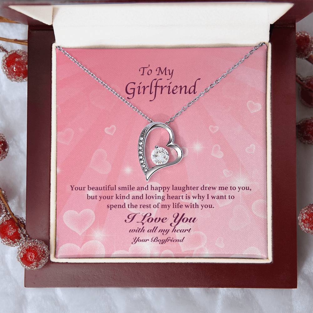 To My Girlfriend - Your Beautiful Smile - Forever Love Necklace Forever Love Necklace