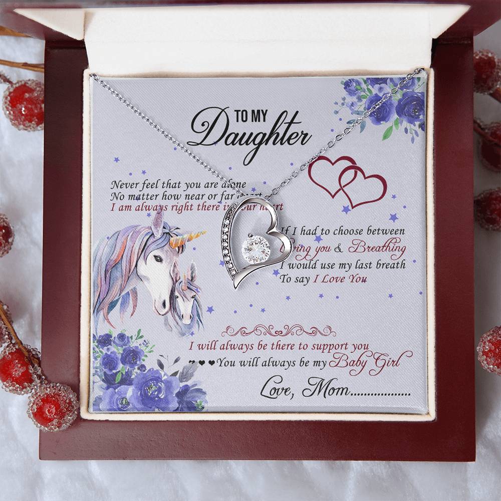 To My Daughter - Forever Love Mother's Day Necklace Gift Set Daughter Gift From Mom Anniversary Lovingly Mom Birthday Gift Forever Love Necklace