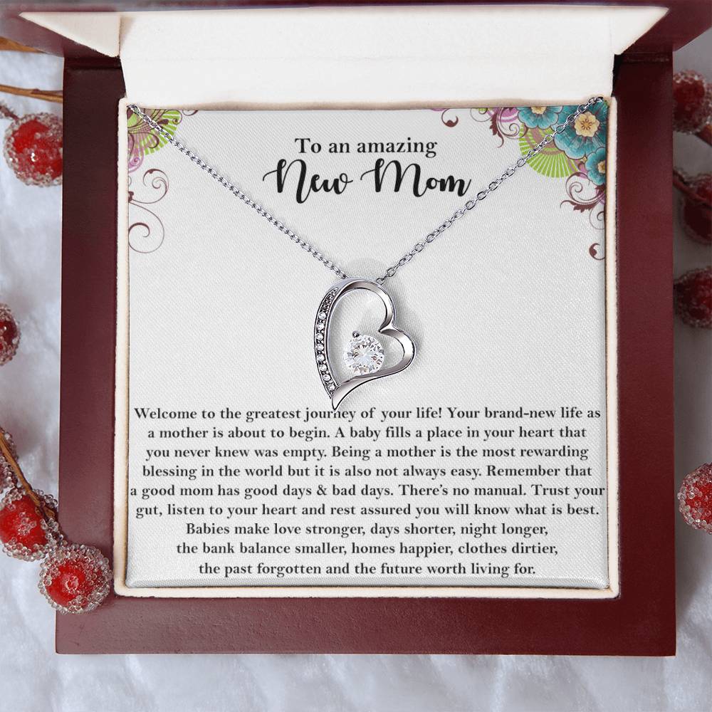 To An Amazing New Mom - Forever Love Necklace Forever Love Necklace