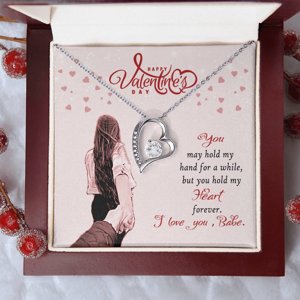 Valentine's Day Gift Necklace For Wife With Message Card I Love You Babe Gift Necklace For Her 1 Forever Love Necklace