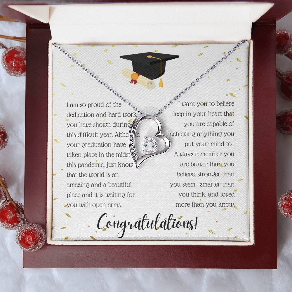 Congratulations I Am So Proud Of You Birthstone Necklace - Graduation Gift Necklace Graduation Gift For Her College Graduation Forever Love Necklace