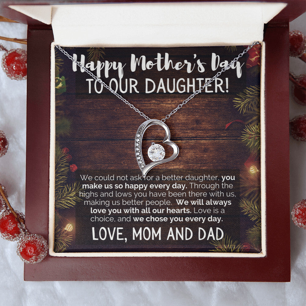 To Our Amazing Daughter Necklace Happy Mother's Day To Your Daughter Jewelry Love Mom And Dad Forever Love Necklace