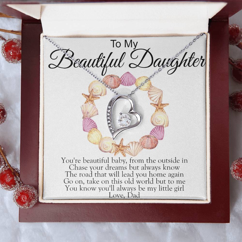 To My Beautiful Daughter Love From Dad Giraffe Necklace Dad And Daughter Necklace Gift For Her Dad Daughter Necklace Daughter Birthday Forever Love Necklace