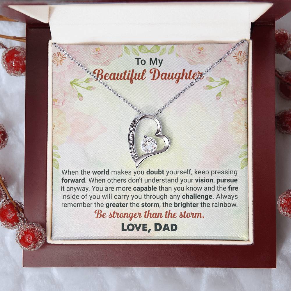 To My Beautiful Daughter Love Dad Necklace 1 Forever Love Necklace