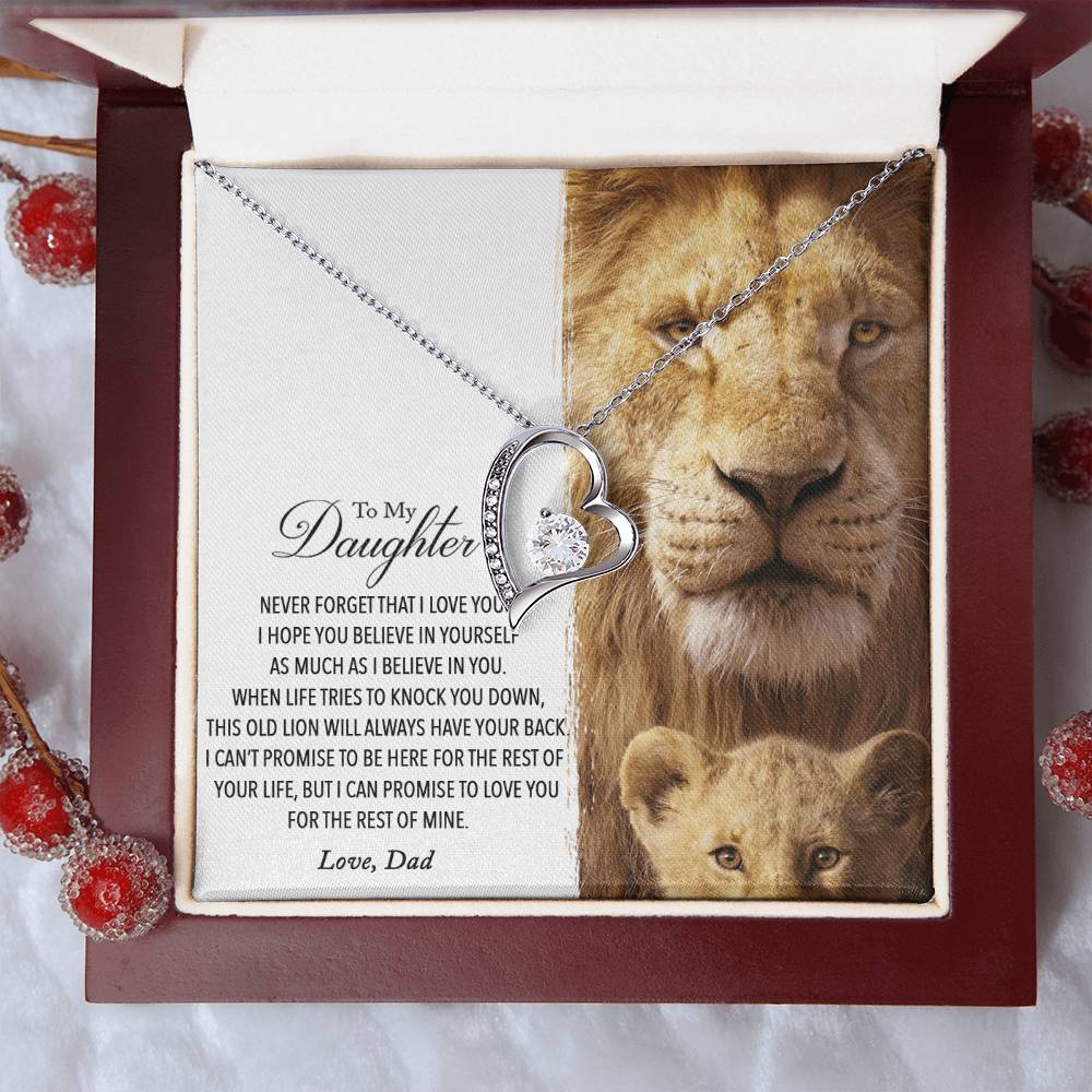 To My Daughter This Old Lion Will Always Have Your Back Love Dad No One Can Love You More Than I Do Forever Love Necklace