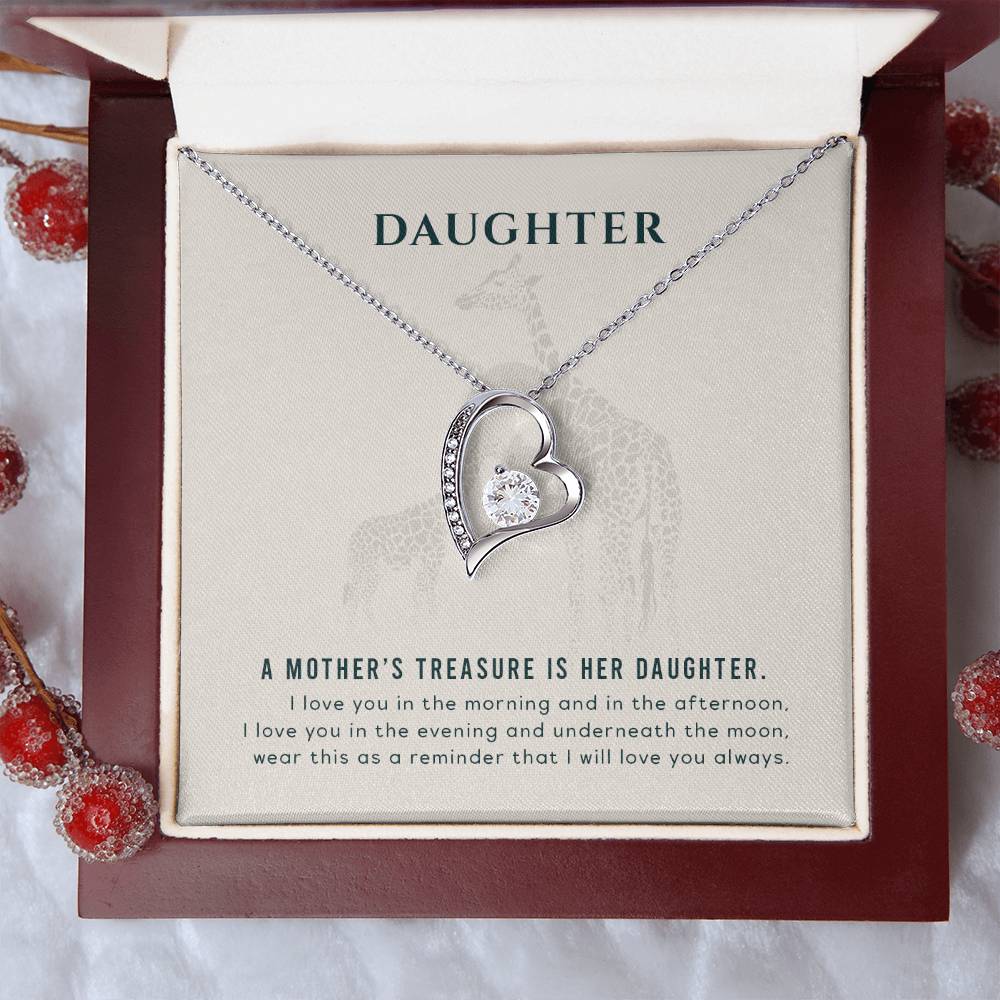 To My Giraffe Daughter Necklace - A Mother's Treasure Forever Love Necklace