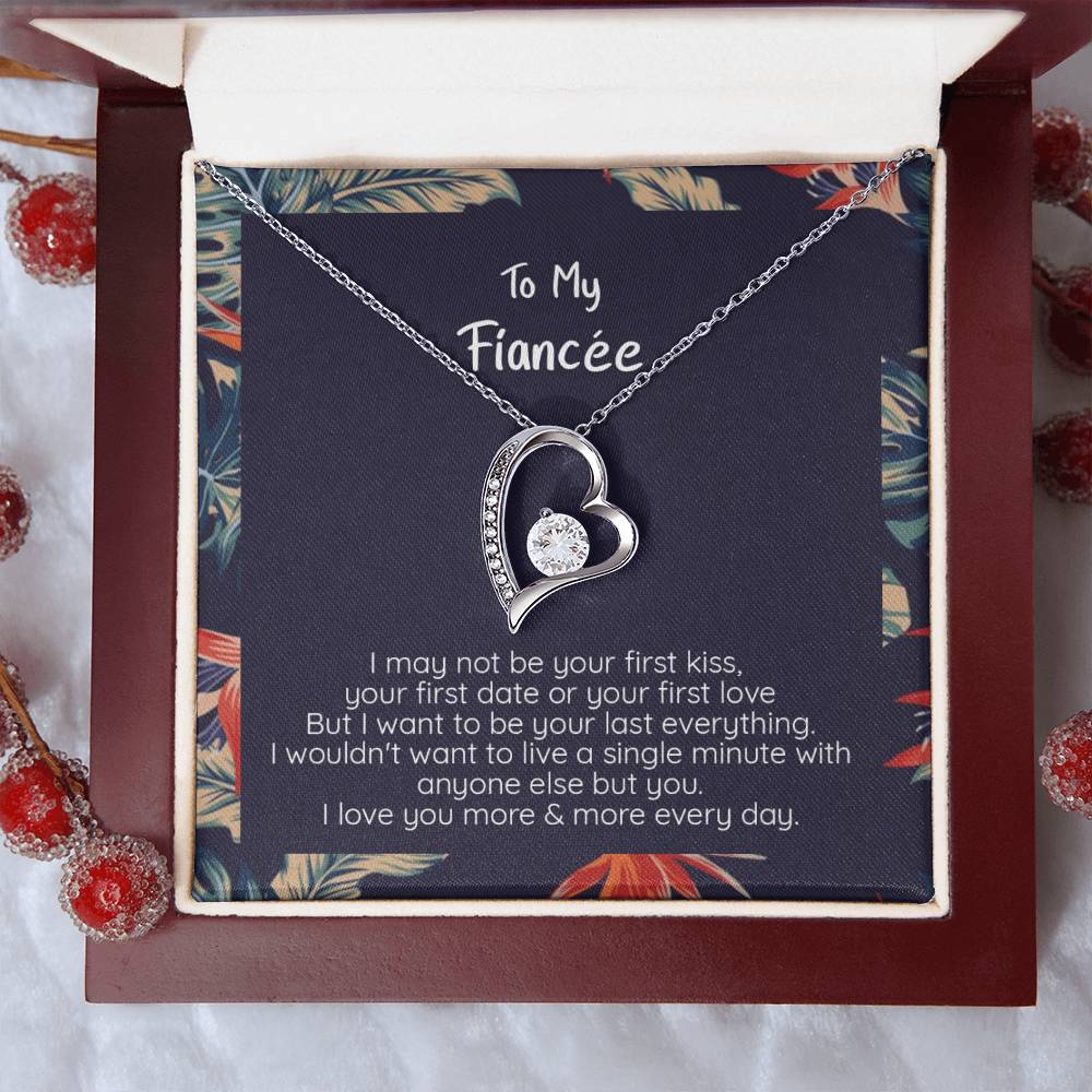 Fiancee Your Last Everything 14k White Gold Or 18k Yellow Gold Finish Heart Pendant Necklace Forever Love Necklace