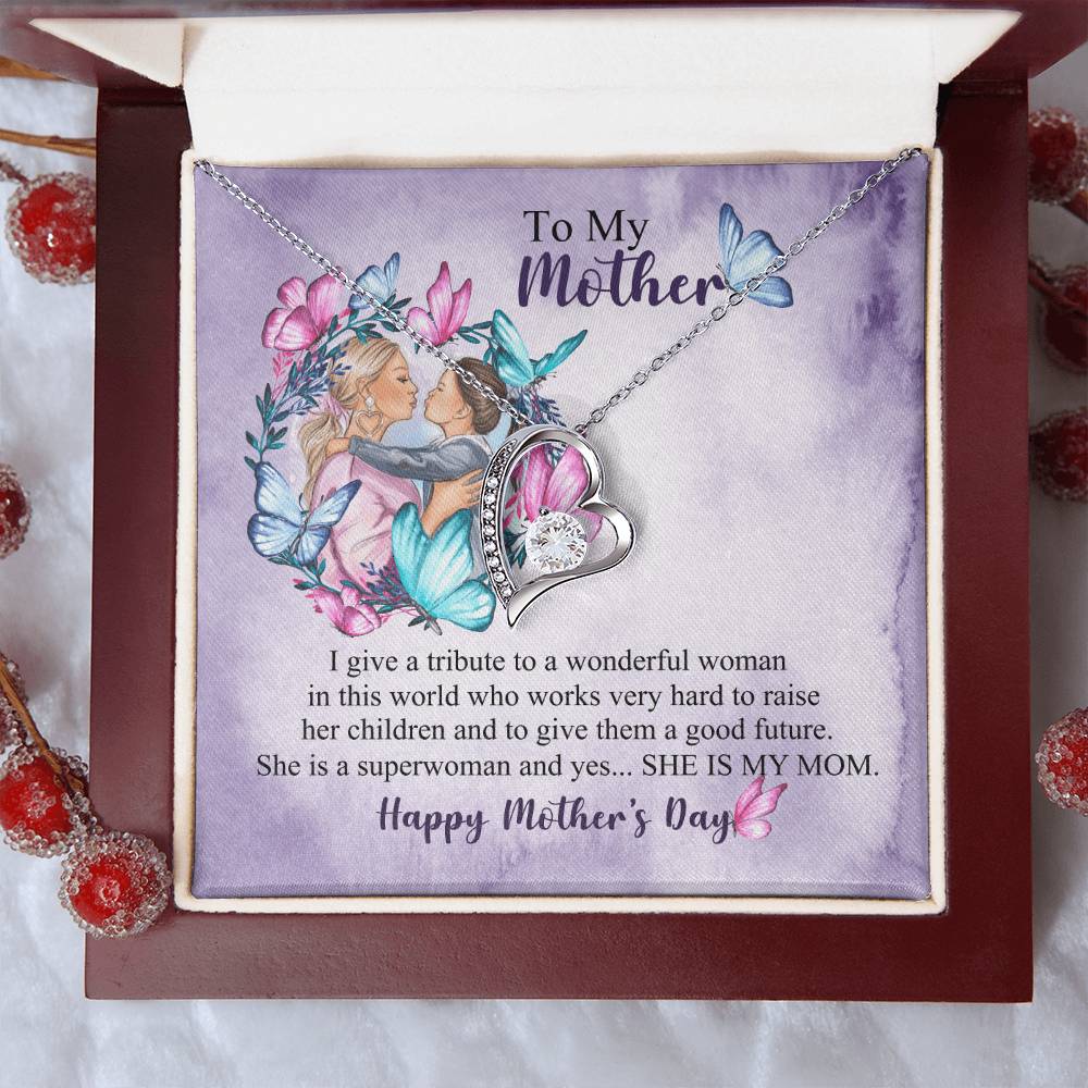 Happy Mother's Day - Tribute To Mom - From Daughter - Forever Necklace Forever Love Necklace