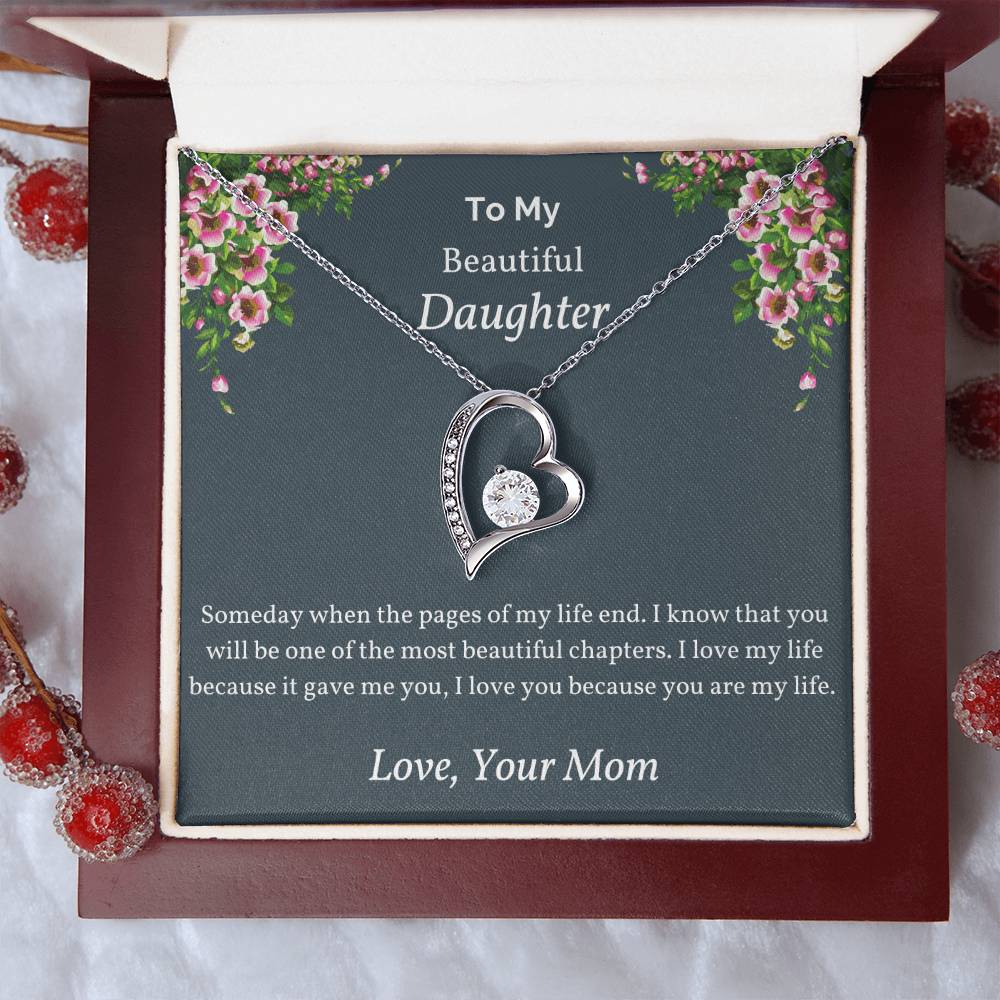To My Beautiful Daughter Someday When The Pages Love Necklace Mothers Day Gift From Daughter Gift For Daughter From Mom Forever Love Necklace
