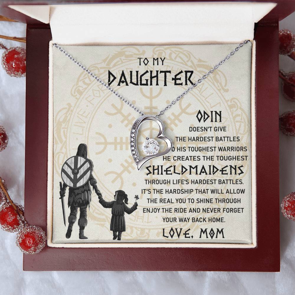To My Daughter Necklace Daughter Viking Jewelry Norse Daughter Gift To My Daughter Gift From Mom Forever Love Necklace