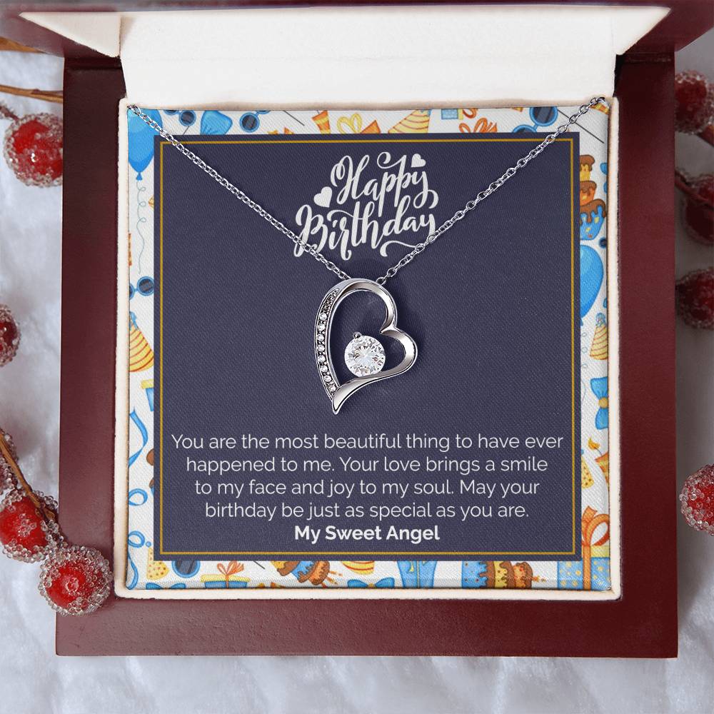 Daughter Birthday Gift From Mom Happy Birthday Sweetheart Infinity Necklace Gift From Mom To Daughter Forever Love Necklace