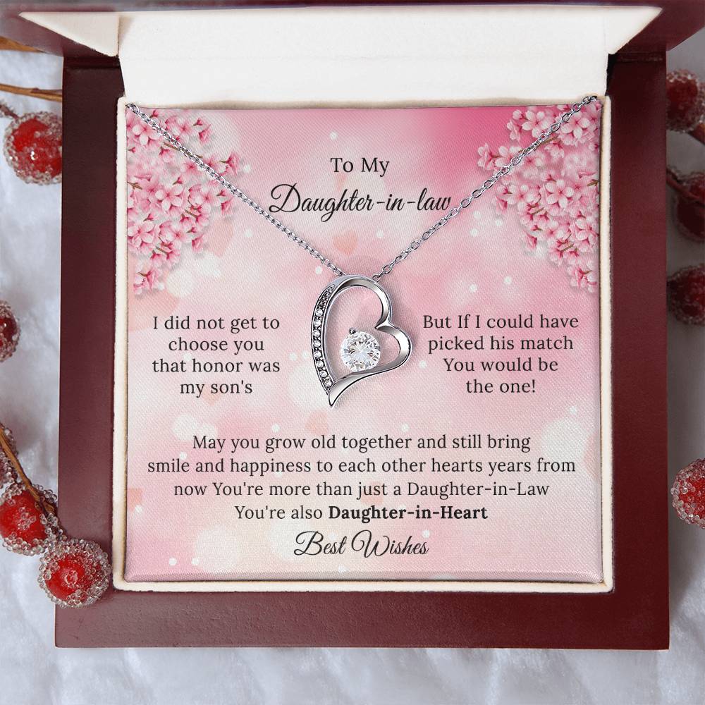 To My Daughter In Law To My Daughterinlaw Necklace Gifts Wedding Gift For Daughter In Law Daughter In Law Gift For Christmas Birthday Forever Love Necklace