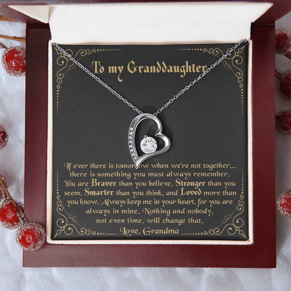 Love To My Granddaughter Gift From Grandmother Grandma And Granddaughter Necklace Granddaughter Christmas Gift Granddaughter Forever Love Necklace