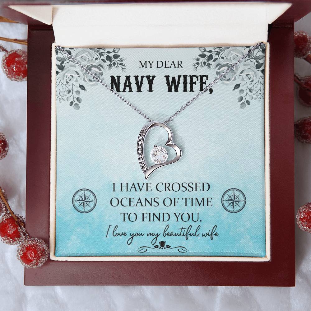 Proud Navy Wife Forever Love Necklace