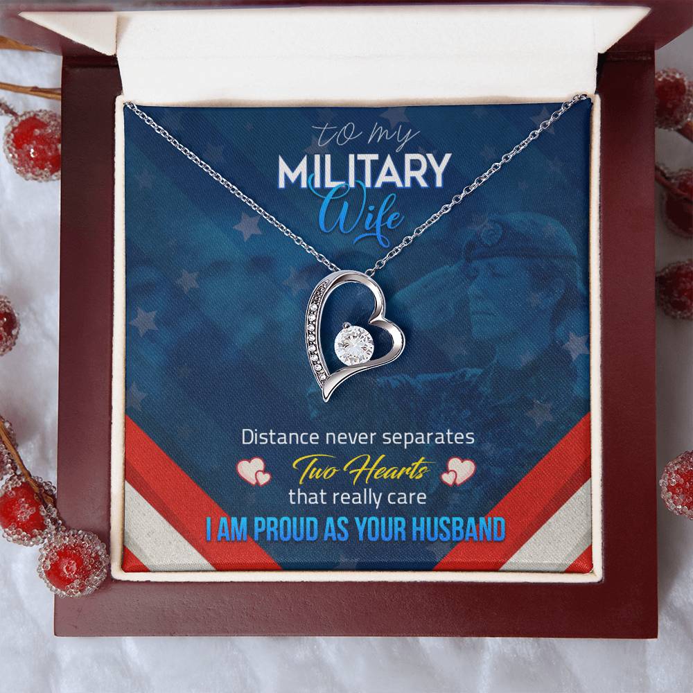To My Military Wife Distance Never Separatess Necklace 1 Forever Love Necklace