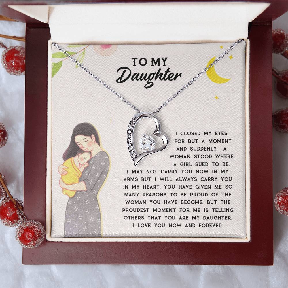 To My Daughter I Love You Now And Forever For Daughter - Daughter Necklace Gift For Daughter Forever Love Necklace