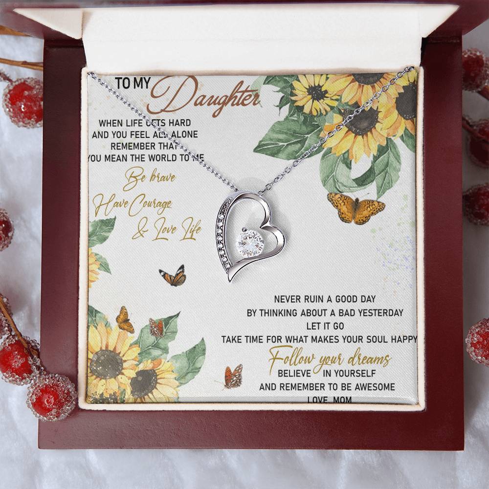 To My Daughter Believe In Yourself And Remember To Be Awesome Daughter Birthday Gift Daughter Necklace Mom To Daughter Necklace Forever Love Necklace