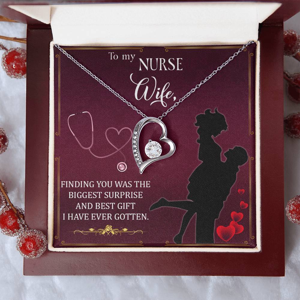 To My Nurse Wife Finding You Was The Biggest Surprise Forever Love Necklace