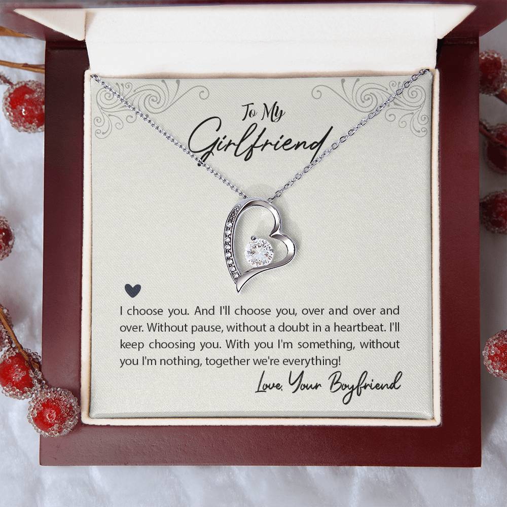 To My Girlfriend - I'll Always Choose You Necklace Forever Love Necklace