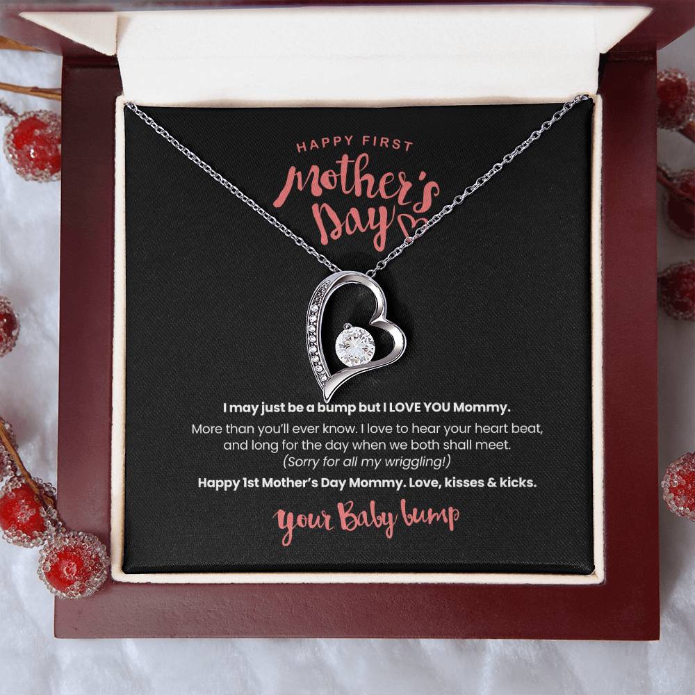 Happy First Mother's Day – Love Your Baby Bump! Forever Love Necklace