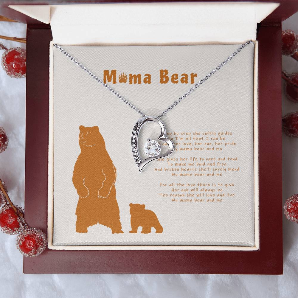 Mama Bear & Me With Message Card 1 Forever Love Necklace