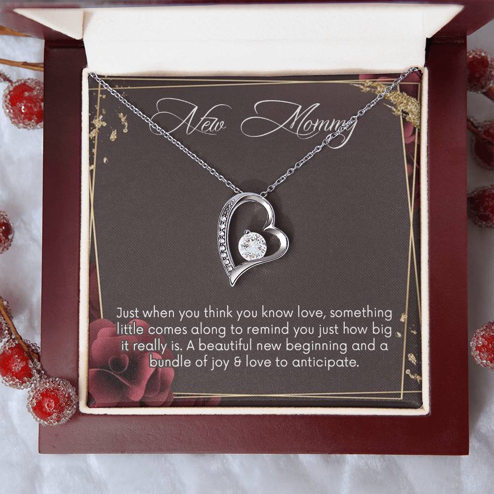 New Mommy Necklace New Mom Forever Love Necklace New Mom Necklace Customize Pregnancy Necklace Mama To Be Necklace New Mother Forever Love Necklace