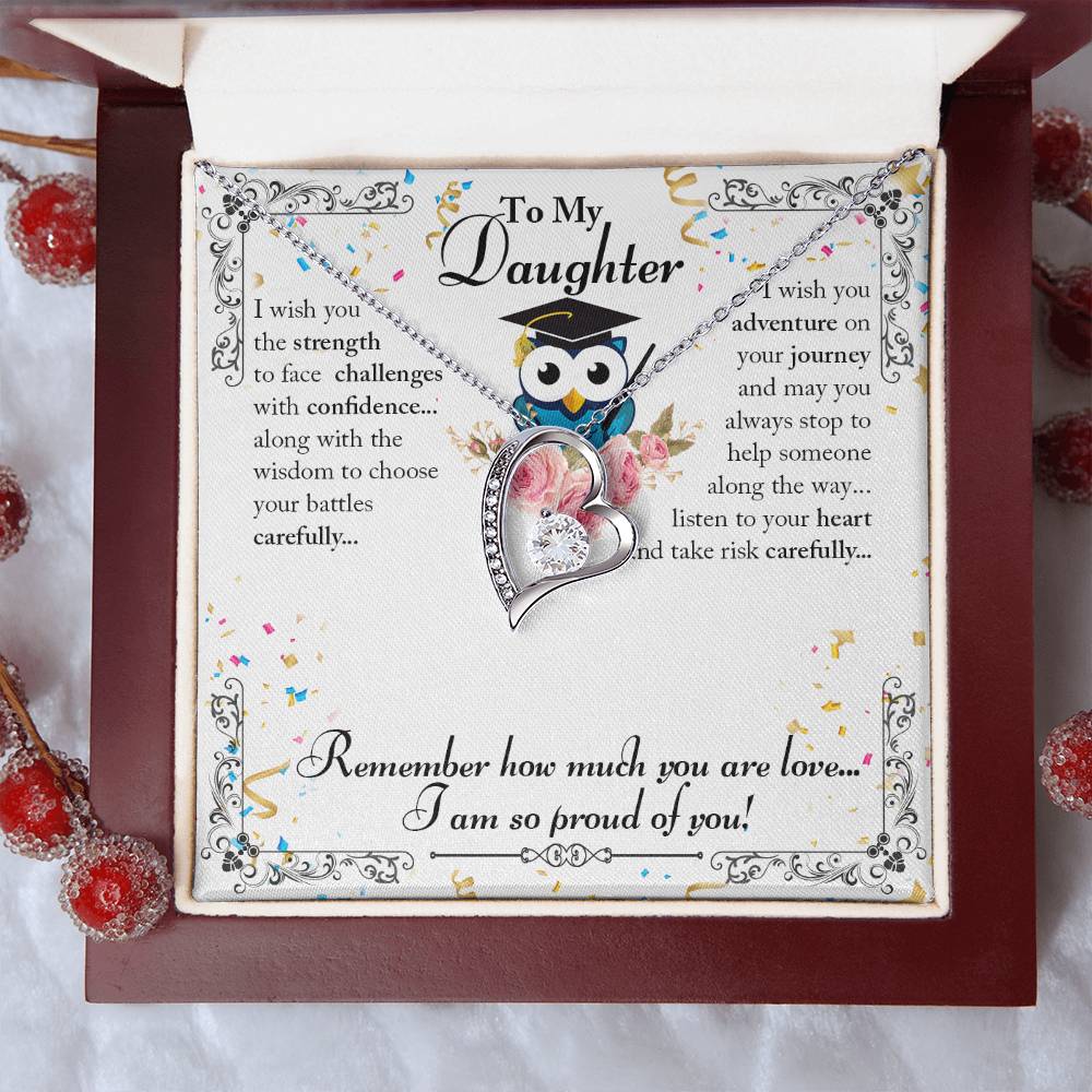 To My Daughter Owl Graduation Forever Necklace 1 Forever Love Necklace