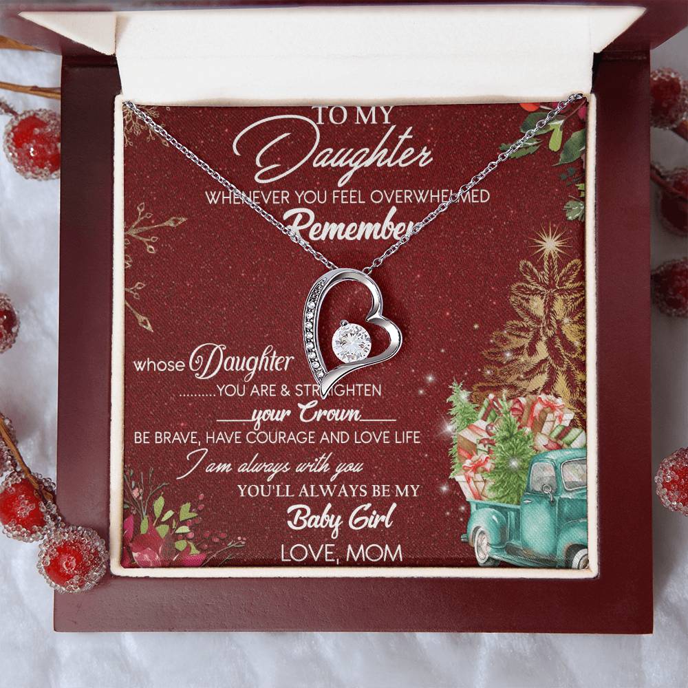 To My Daughter Forever Love Necklace - To My Daughter Merry Christmas Gift For Daughter - Christmas Daughter Necklace Forever Love Necklace